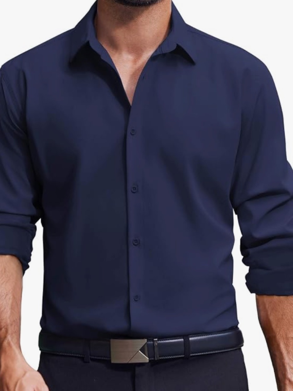 Men's Dress Shirts Long Sleeve Casual Button Down Shirt Solid Regular Fit Formal